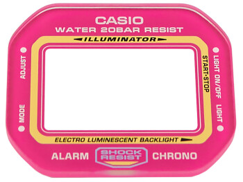 Casio Ersatz Glas DW-5600TB-4B Uhrenglas mit pinkfarbenem Rand