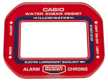 Casio Uhrenglas DW-5600TB-4A Mineralglas mit rotem Rand