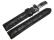 Uhrenarmband  Kippfaltschließe echt Strauß schwarz 24mm Schwarz