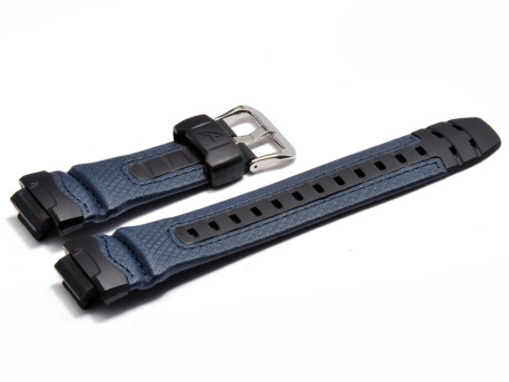 Uhrenarmband Casio f.G-315RL-2AV,Kunststoff grau/Leder blau