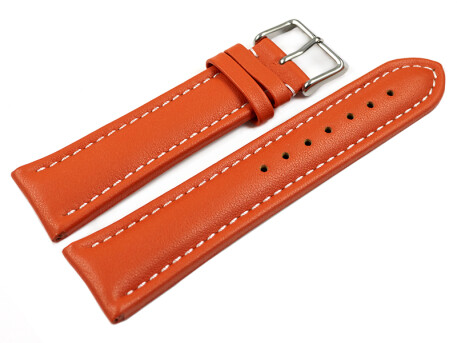 Uhrenarmband echt Leder glatt orange wN 18mm 20mm 22mm...