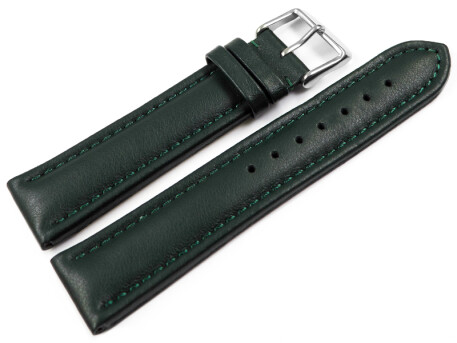 Uhrenarmband echt Leder glatt dunkelgrün 18mm 20mm...