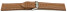 Uhrenarmband echt Leder glatt hellbraun wN 18mm Stahl