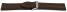 Uhrenarmband echt Leder glatt dunkelbraun 18mm Stahl
