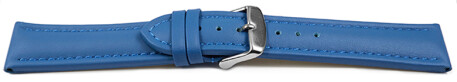 Uhrenarmband echt Leder glatt blau 22mm Stahl