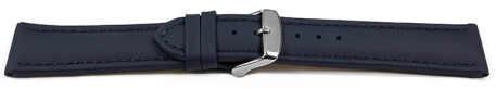 Uhrenarmband echt Leder glatt dunkelblau 18mm Stahl