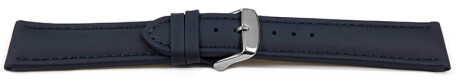 Uhrenarmband echt Leder glatt dunkelblau 20mm Schwarz