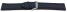 Uhrenarmband echt Leder glatt dunkelblau 20mm Schwarz