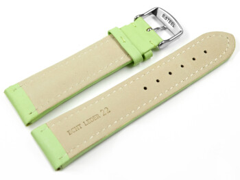 Uhrenarmband echt Leder glatt pistazie 24mm Stahl