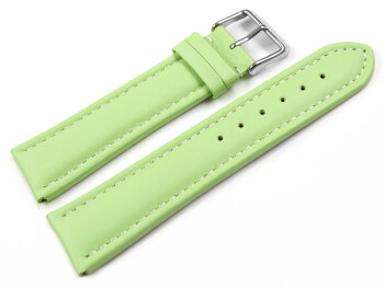 Uhrenarmband echt Leder glatt pistazie wN 20mm Stahl