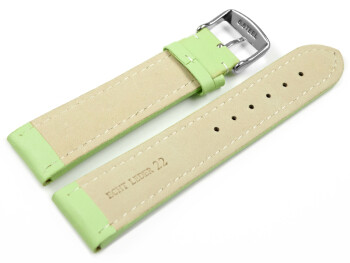 Uhrenarmband echt Leder glatt pistazie wN 20mm Stahl