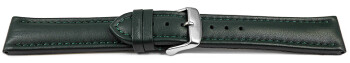 Uhrenarmband echt Leder glatt dunkelgrün 20mm Schwarz