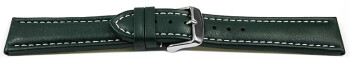 Uhrenarmband echt Leder glatt dunkelgrün wN 18mm Stahl