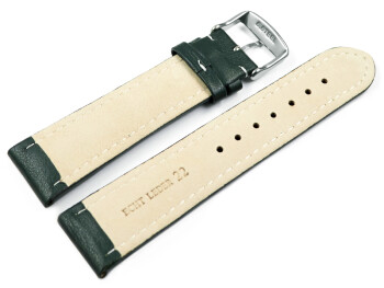 Uhrenarmband echt Leder glatt dunkelgrün wN 24mm Gold