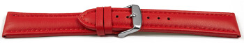 Uhrenarmband echt Leder glatt rot 20mm Schwarz