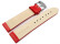 Uhrenarmband echt Leder glatt rot 24mm Gold