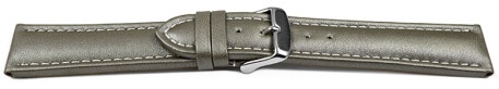 Uhrenarmband echt Leder glatt dunkelgrau wN 28mm Schwarz