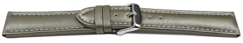 Uhrenarmband echt Leder glatt dunkelgrau wN 28mm Schwarz