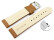 Schnellwechsel Uhrenband Leder glatt hellbraun 18mm Gold