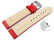 Schnellwechsel Uhrenband Leder glatt rot 22mm Gold