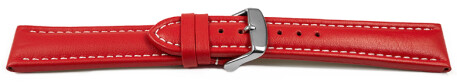 Schnellwechsel Uhrenband Leder glatt rot wN 20mm Stahl