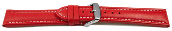 Schnellwechsel Uhrenband Leder glatt rot wN 24mm Stahl