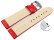 Schnellwechsel Uhrenband Leder glatt rot wN 26mm Gold
