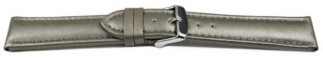 Schnellwechsel Uhrenband Leder glatt dunkelgrau 18mm Stahl