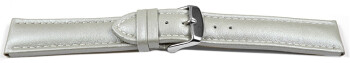 Schnellwechsel Uhrenband Leder glatt hellgrau wN 26mm Stahl