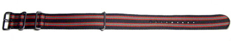 Uhrenarmband - Nylon - Nato - schwarz-rot-grau