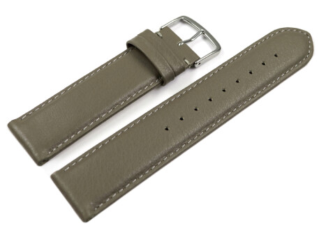 Uhrenarmband Taupe glattes Leder leicht gepolstert 12-28 mm