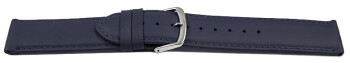 Uhrenarmband dunkelblau glattes Leder leicht gepolstert 12-28 mm