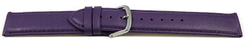 Uhrenarmband Aubergine glattes Leder leicht gepolstert...