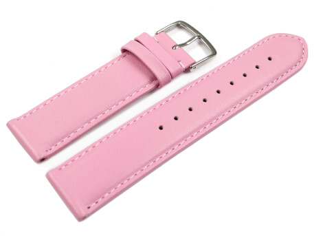 Uhrenarmband pink glattes Leder leicht gepolstert 12-28 mm