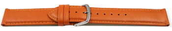 Uhrenarmband orange glattes Leder leicht gepolstert 12-28 mm