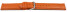 Uhrenarmband orange glattes Leder leicht gepolstert 12-28 mm
