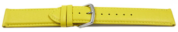 Uhrenarmband gelb glattes Leder leicht gepolstert 12-28 mm