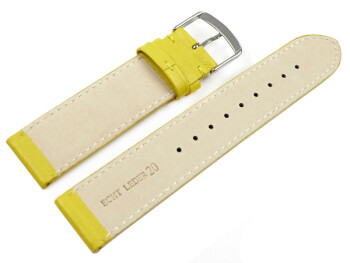 Uhrenarmband gelb glattes Leder leicht gepolstert 12-28 mm