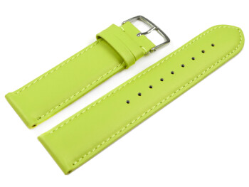 Uhrenarmband limette glattes Leder leicht gepolstert 12-28 mm