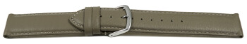Uhrenarmband Taupe glattes Leder leicht gepolstert 18mm Schwarz