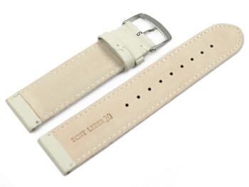 Uhrenarmband Sand glattes Leder leicht gepolstert 22mm Stahl
