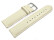 Uhrenarmband Creme glattes Leder leicht gepolstert 18mm Schwarz
