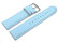 Uhrenarmband Eisblau glattes Leder leicht gepolstert 20mm Gold