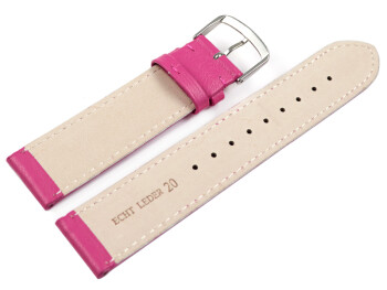 Uhrenarmband himbeere glattes Leder leicht gepolstert 26mm Stahl