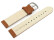 Uhrenarmband hellbraun glattes Leder leicht gepolstert 24mm Gold