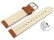Schnellwechsel Uhrenarmband hellbraun glattes Leder leicht gepolstert 26mm Schwarz