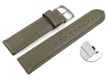 Schnellwechsel Uhrenarmband Taupe glattes Leder leicht gepolstert