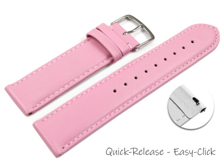 Schnellwechsel Uhrenarmband pink glattes Leder leicht...