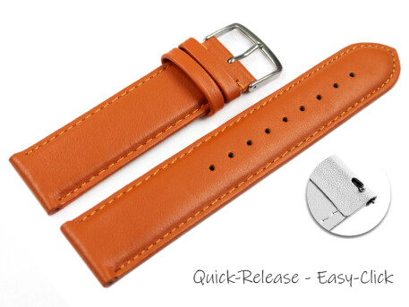 Schnellwechsel Uhrenarmband orange glattes Leder leicht...