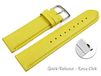 Schnellwechsel Uhrenarmband gelb glattes Leder leicht gepolstert